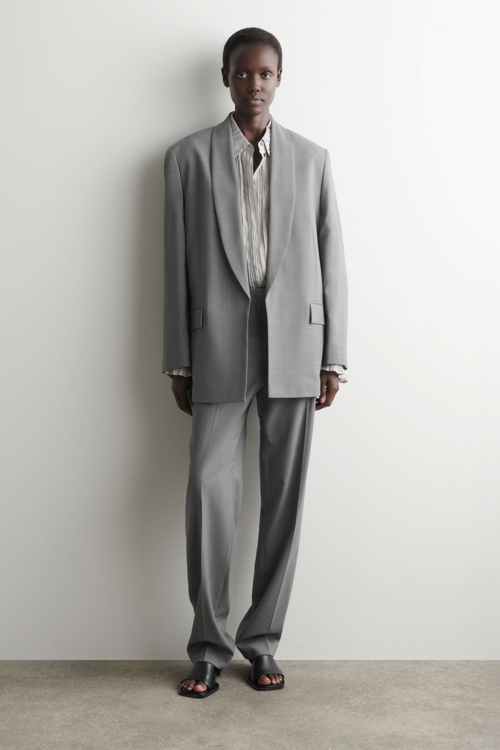 ショールカラー ウールブレザー